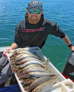 Aaron Habgood with last week’s catch of whiting from Queenscliff.