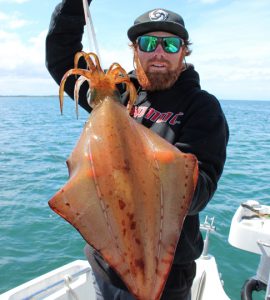 Aaron Habgood with yet another of those XOS squid off Queenscliff.