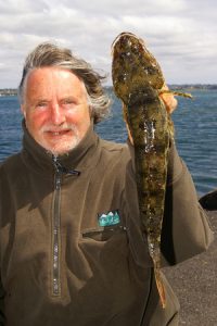 Martin de Lange with the rock flathead he caught at Limeburners Point.