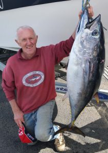 Rod Baker with a tuna from Portland (Picture: Bob McPherson).