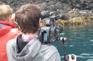 The travel Oz crew filming the seals at Lady Julia Percy Island.