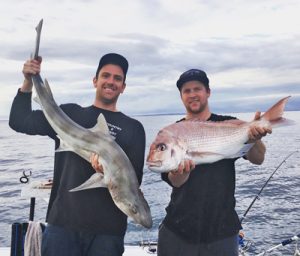 Levi Berry and Sam Donaldson with yet another catch from Kangaroo Island last week. (Picture: Jake Donaldson).