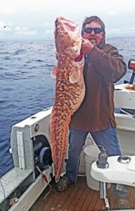 Lachie Wombell with yet another pink ling taken offshore from Portland (Picture Bob McPherson).