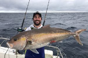 Test of strength: Jack Oliver with a Samson fish he caught recently in 120 metres of water off Cape Nelson.