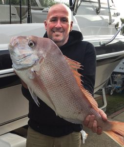 Murray Stewart with a 6 kg snapper he caught from Corio Bay over the weekend.