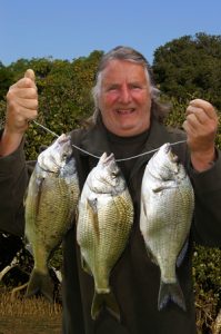 Martin De Lange with his bream from the Anglesea River estuary.