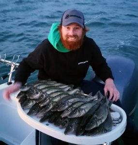 Aaron Habgood with his and his crew’s catch of whiting from Queenscliff.