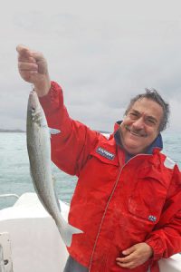 George Gereige with one of Portland’s great whiting (Picture: Bob McPherson).