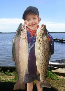 Mason Cole 3, with the fruits of his introduction to fishing (Picture: Jake Habib).   