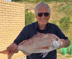 Alf Cardarelli with the snapper he caught off Clifton Springs last week (Picture: Mike Windsor).