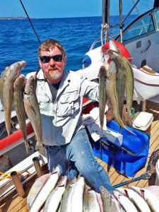 Lachie Wombell with another good sample of whiting from Portland (Picture: Bob McPherson).