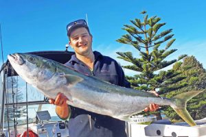 Jordan Portman with his kingfish from Portland (Picture: Bob McPherson).   