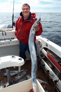 George Gereige with a frost fish taken offshore from Portland (Picture: Bob McPherson).